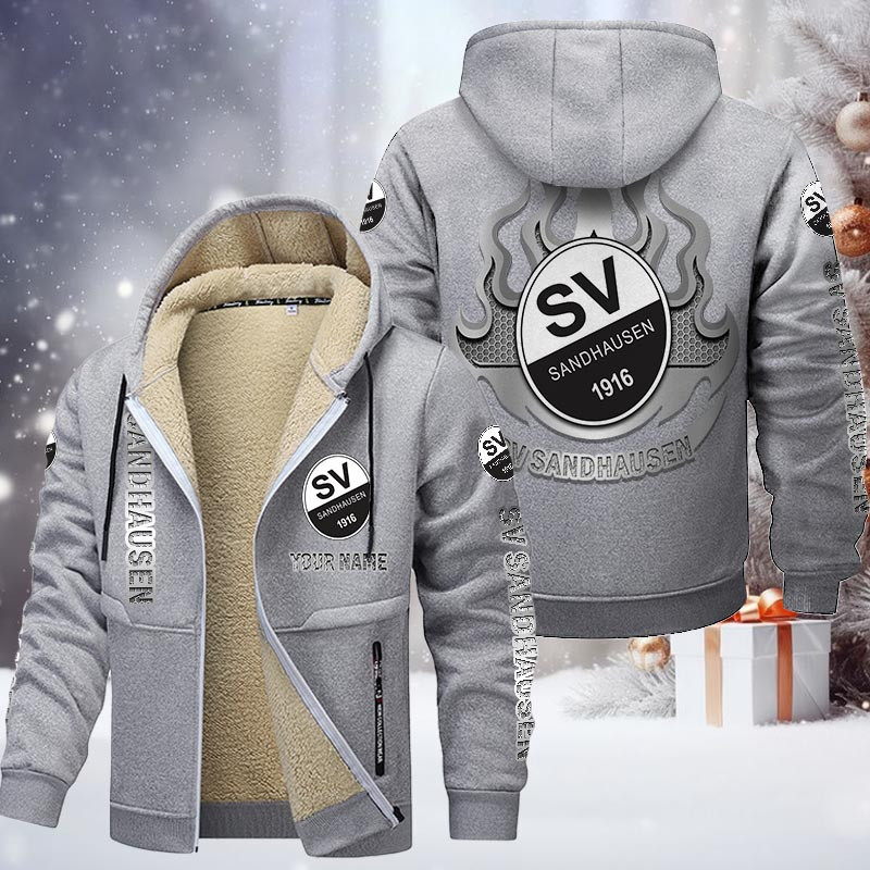 SV Sandhausen Gefütterte Kapuzenjacke - SVS Samt Zip-Hoodie – Bild 6