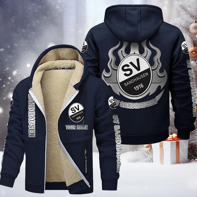 SV Sandhausen Gefütterte Kapuzenjacke - SVS Samt Zip-Hoodie – Bild 7
