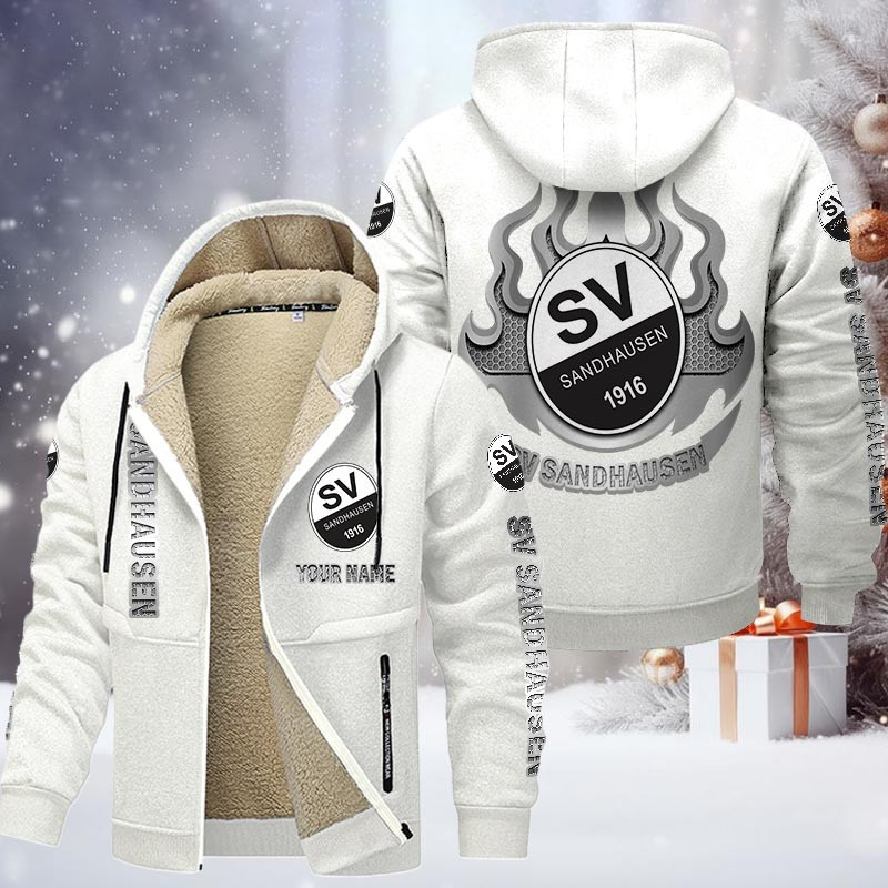 SV Sandhausen Gefütterte Kapuzenjacke - SVS Samt Zip-Hoodie – Bild 9
