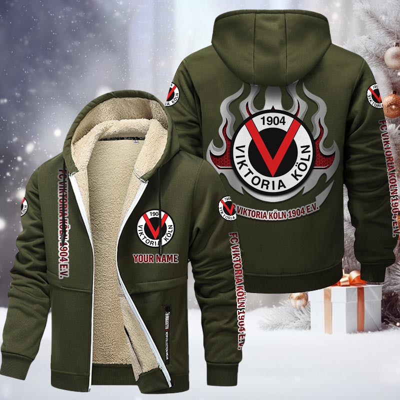 Viktoria Koln Gefütterte Kapuzenjacke - SVI Samt Zip-Hoodie