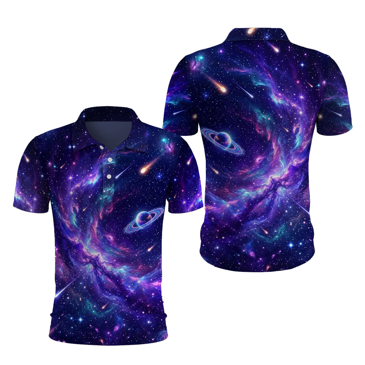 Magischer Neon-Planetenring Poloshirt – Bild 4