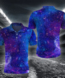 Dunkle Geometrische Sternenwelt Poloshirt