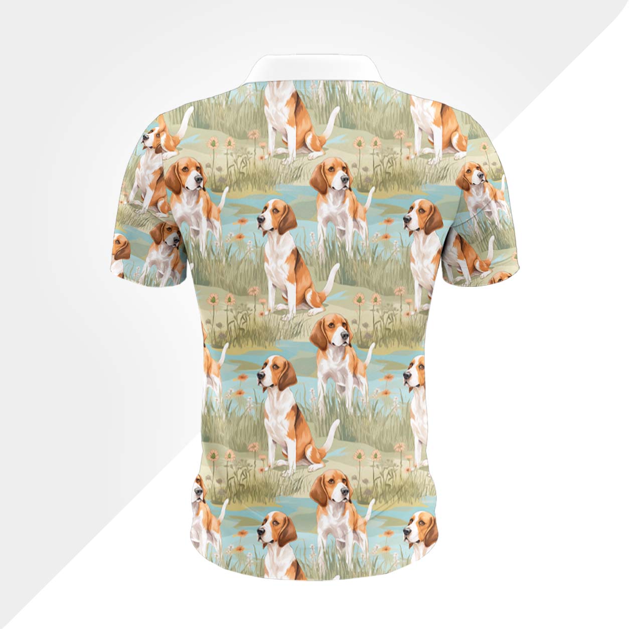 Beagle Hund Polohemd - Lustiges Tropen Kurzarm Shirt für Herren Damen – Bild 3