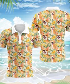 Chihuahua Hund Polohemd - Lustiges Tropen Kurzarm Shirt für Herren Damen