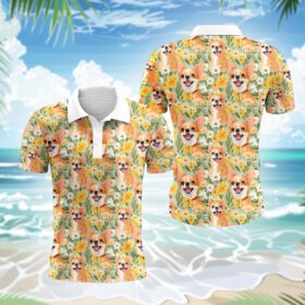 Chihuahua Hund Polohemd – Lustiges Tropen Kurzarm Shirt für Herren Damen