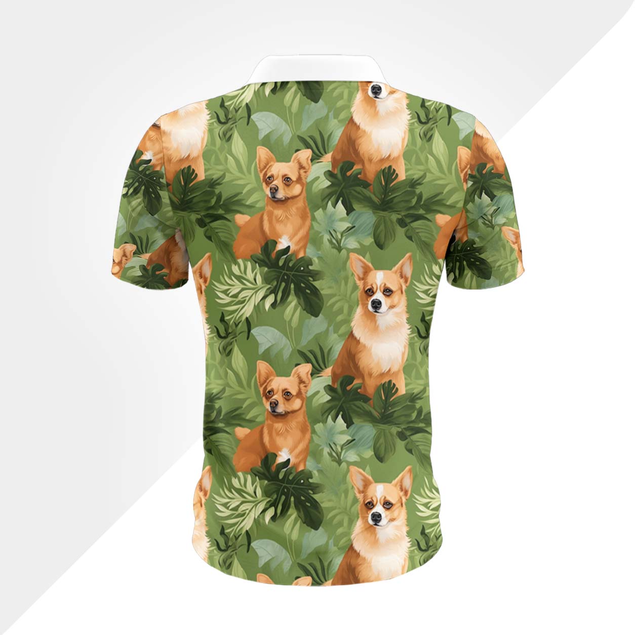 Corgi Hund Polohemd - Lustiges Tropen Kurzarm Shirt für Herren Damen – Bild 3