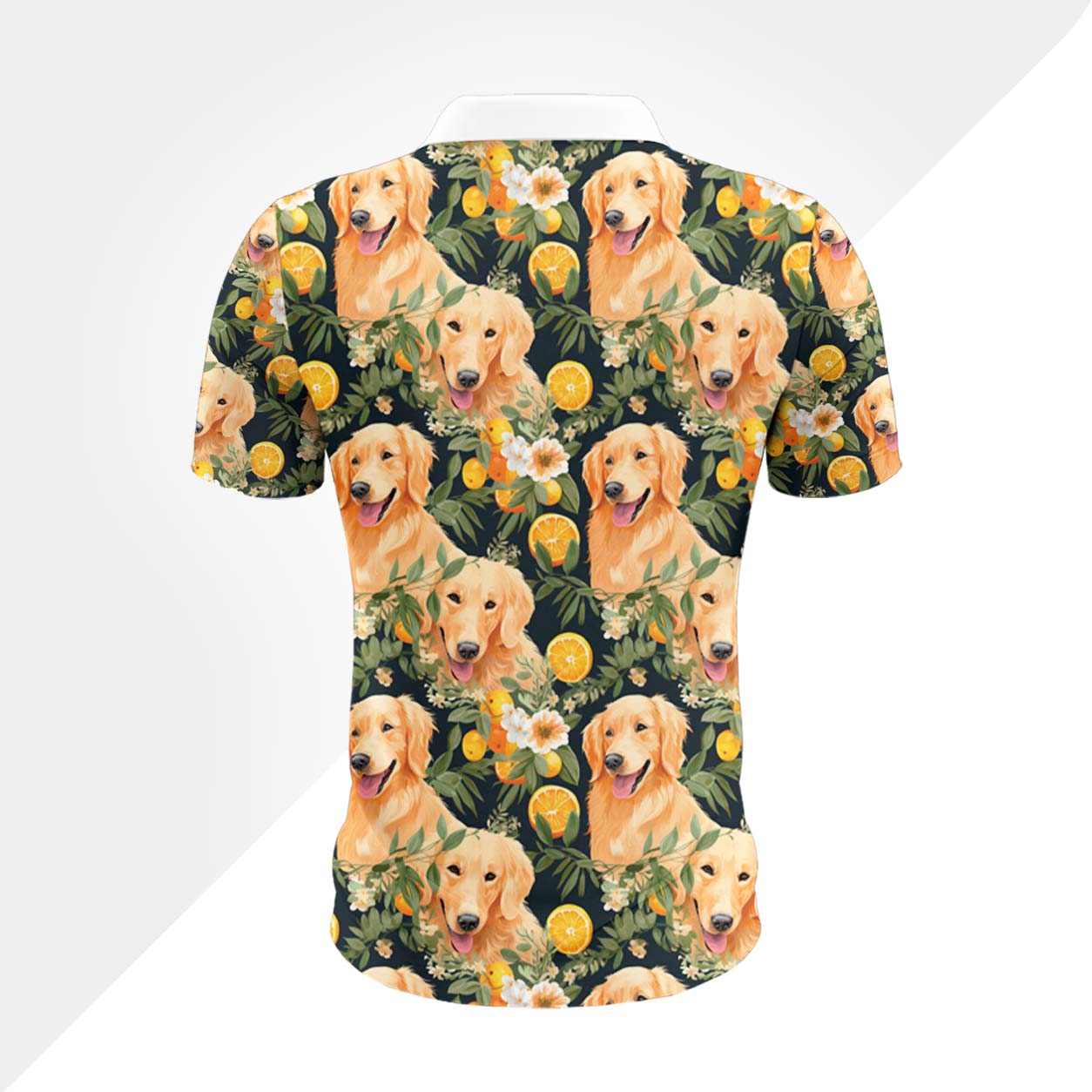 Golden Retriever Hund Polohemd - Lustiges Tropen Kurzarm Shirt für Herren Damen – Bild 3