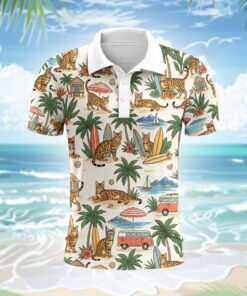 Alternative view of Bengal Katze Polohemd - Lustiges Tropen Kurzarm Shirt für Herren Damen