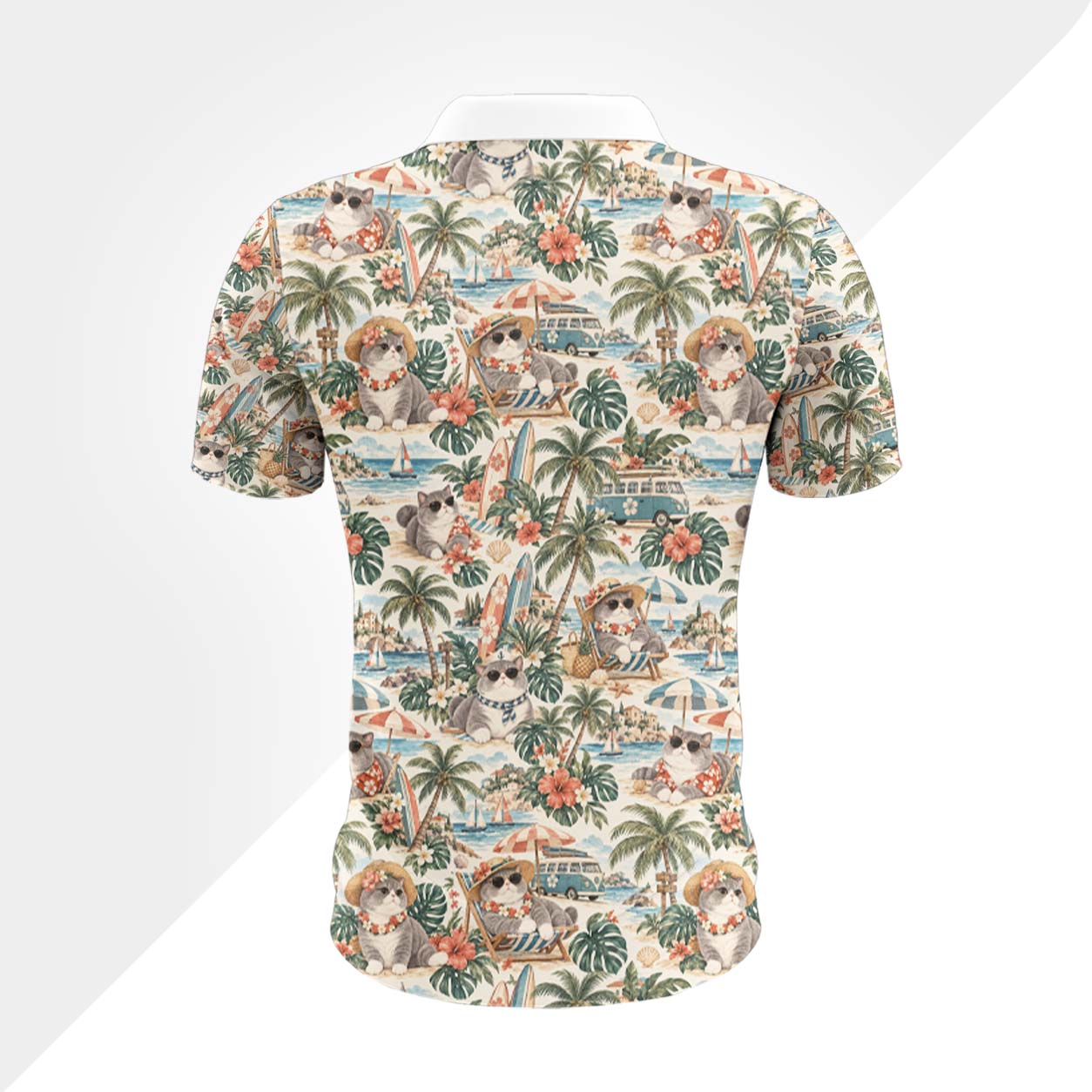 Britisch Kurzhaar Katze Polohemd - Lustiges Tropen Kurzarm Shirt für Herren Damen – Bild 3