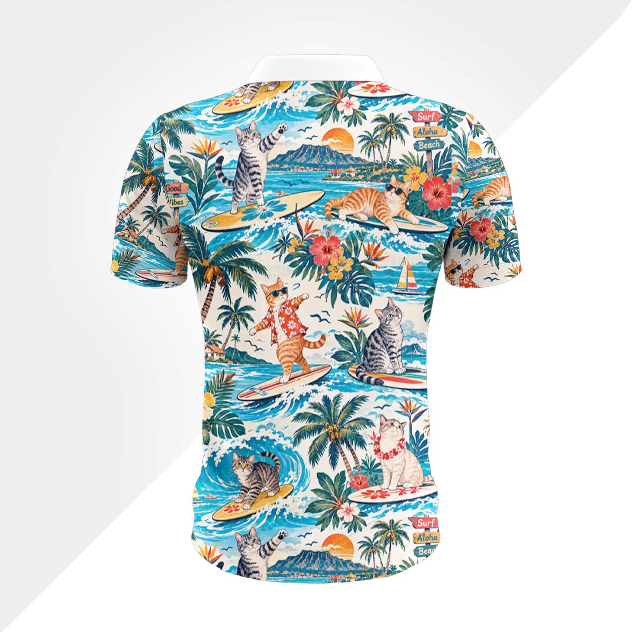 Europäisch Kurzhaar Katze Polohemd - Lustiges Tropen Kurzarm Shirt für Herren Damen – Bild 3