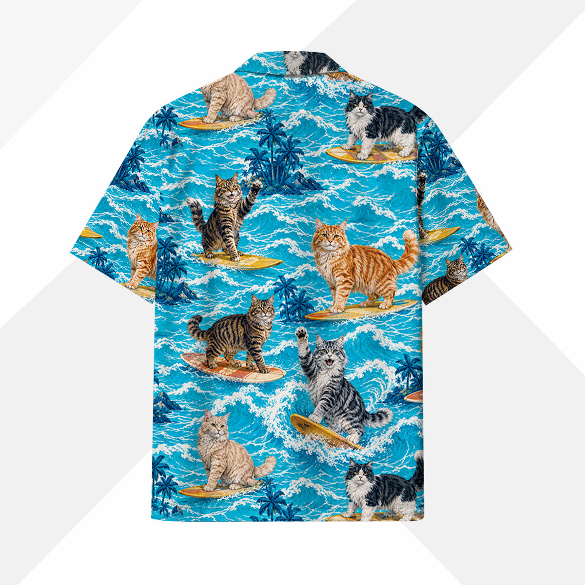 Maine Coon Katze Hawaiihemd - Lustiges Tropen Blumen Kurzarm Strandhemd für Herren Damen – Bild 4