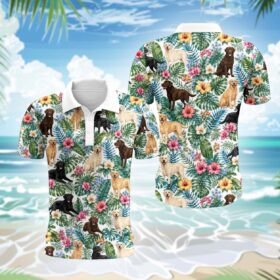 Labrador Retriever Hund Polohemd – Lustiges Tropen Kurzarm Shirt für Herren Damen