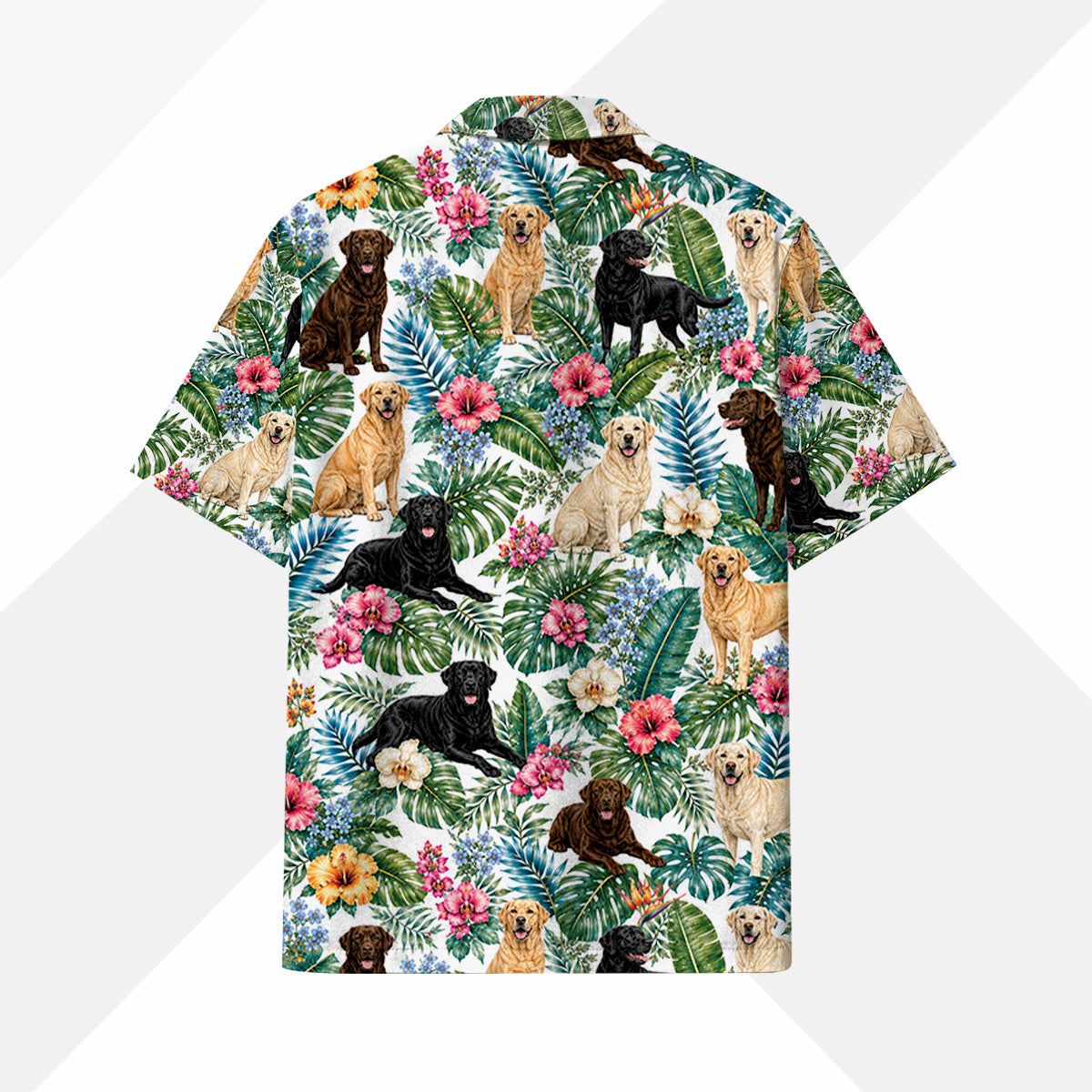 Labrador Retriever Dog Hawaiihemd - Lustiges Tropen Blumen Kurzarm Strandhemd für Herren Damen – Bild 4