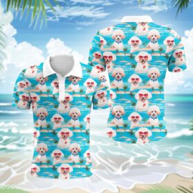 Pudel Hund Polohemd – Lustiges Tropen Kurzarm Shirt für Herren Damen