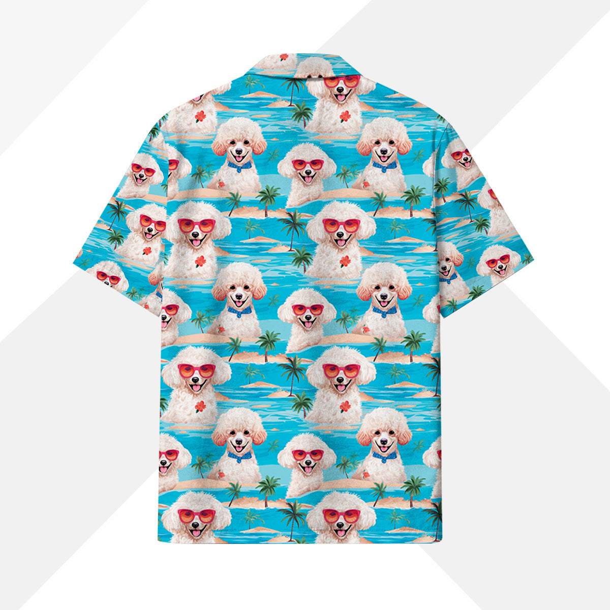 Pudel Dog Hawaiihemd - Lustiges Tropen Blumen Kurzarm Strandhemd für Herren Damen – Bild 4