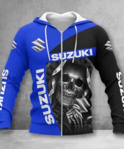 Suzuki Blue Zip Hoodie