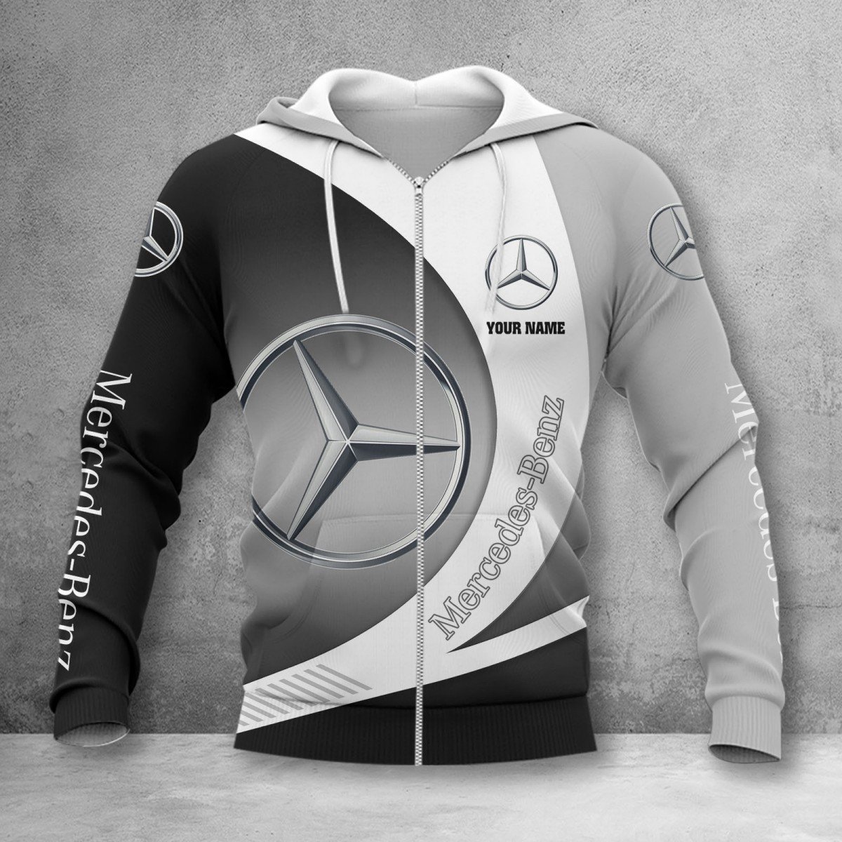 Mercedes-Benz White Zip Hoodie