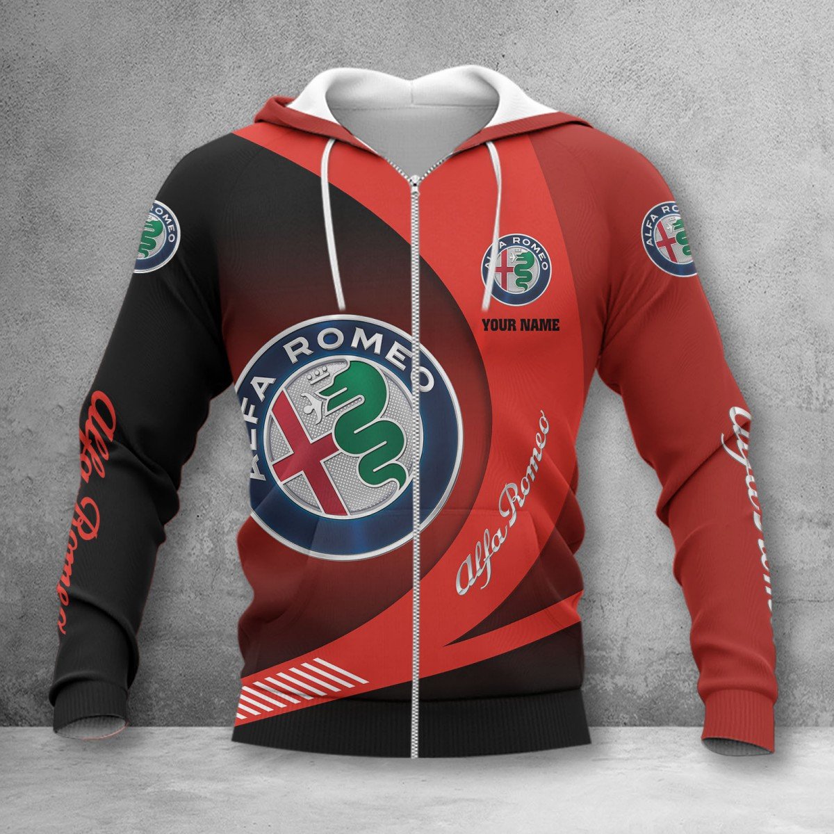 Alfa Romeo Red Zip Hoodie