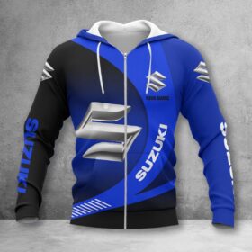 Suzuki Blue Zip Hoodie
