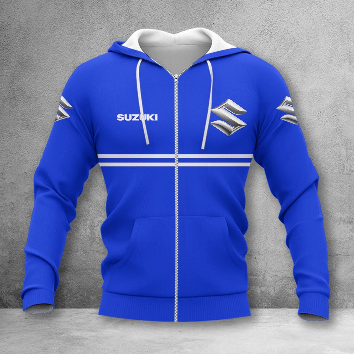 Suzuki Blue Zip Hoodie