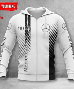 Mercedes-Benz White Zip Hoodie
