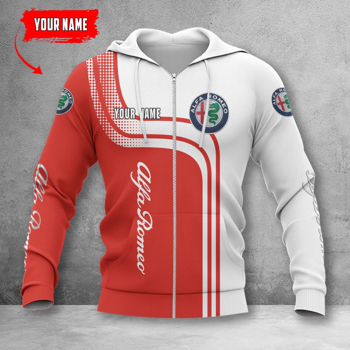 Alfa Romeo Red Zip Hoodie