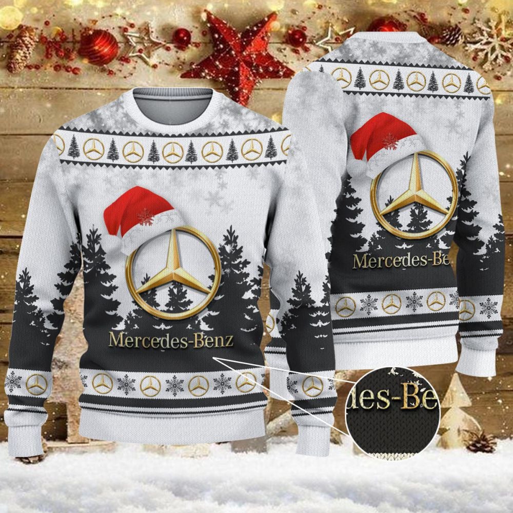 Weihnachtspullover Mercedes-Benz White – Ugly Christmas Sweater