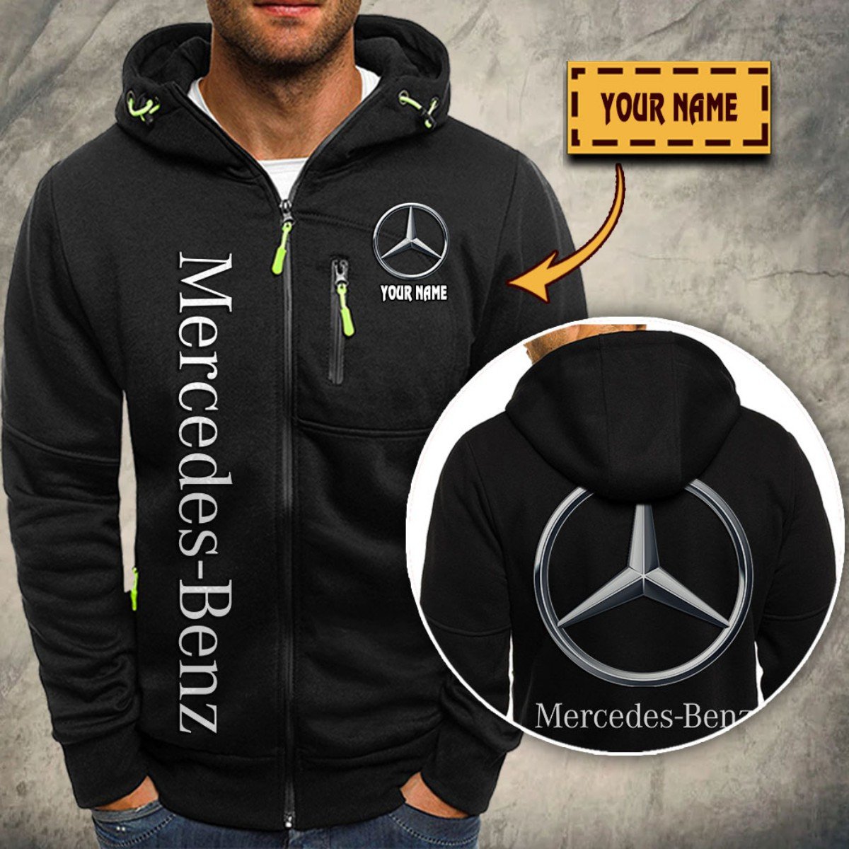 Mercedes-Benz White Kapuzensweatjacke