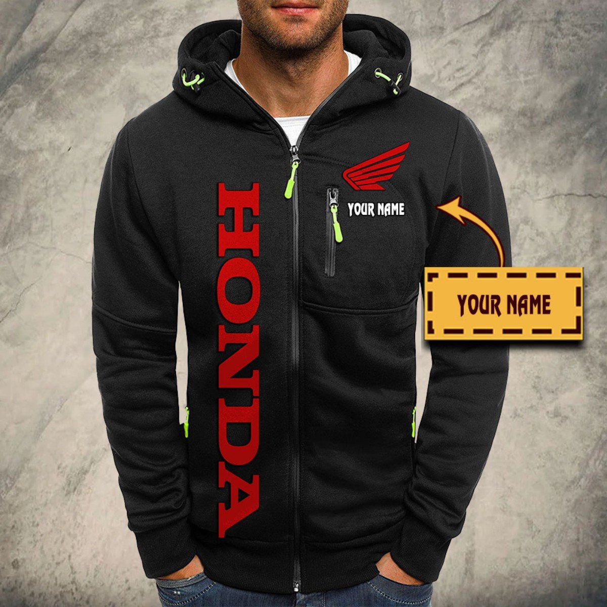 Honda Motorcycle Kapuzensweatjacke – Bild 2