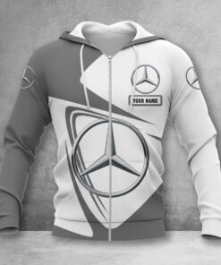 Mercedes-Benz White Zip Hoodie