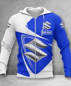 Suzuki Blue Zip Hoodie