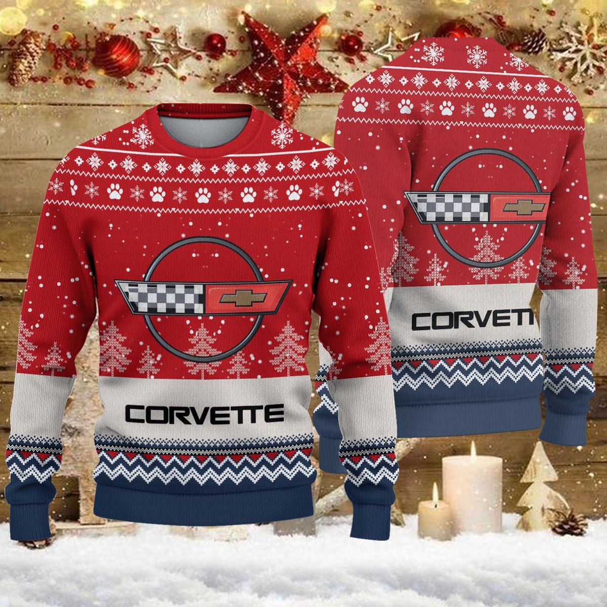 Weihnachtspullover Corvette C4 – Ugly Christmas Sweater