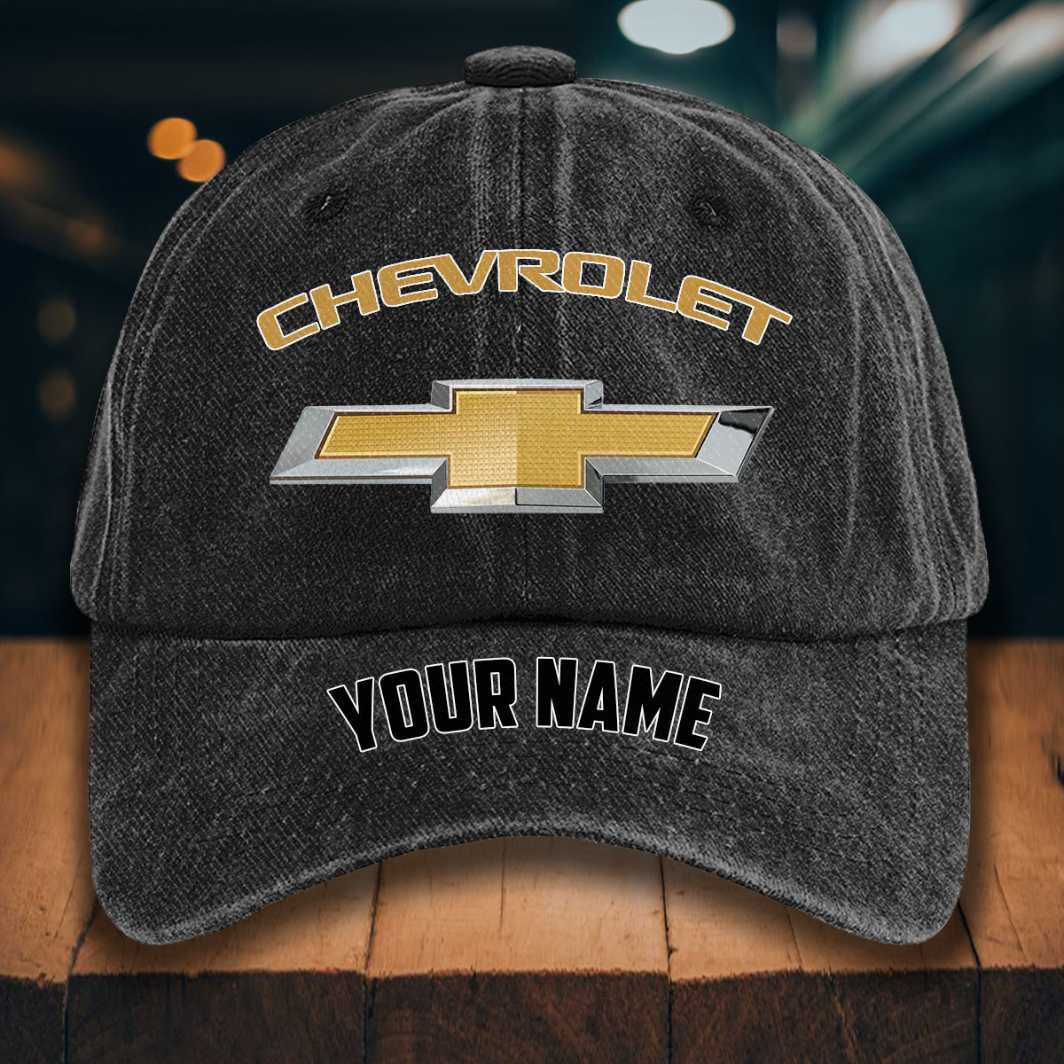 Chevrolet Gewaschene Denim-Kappe
