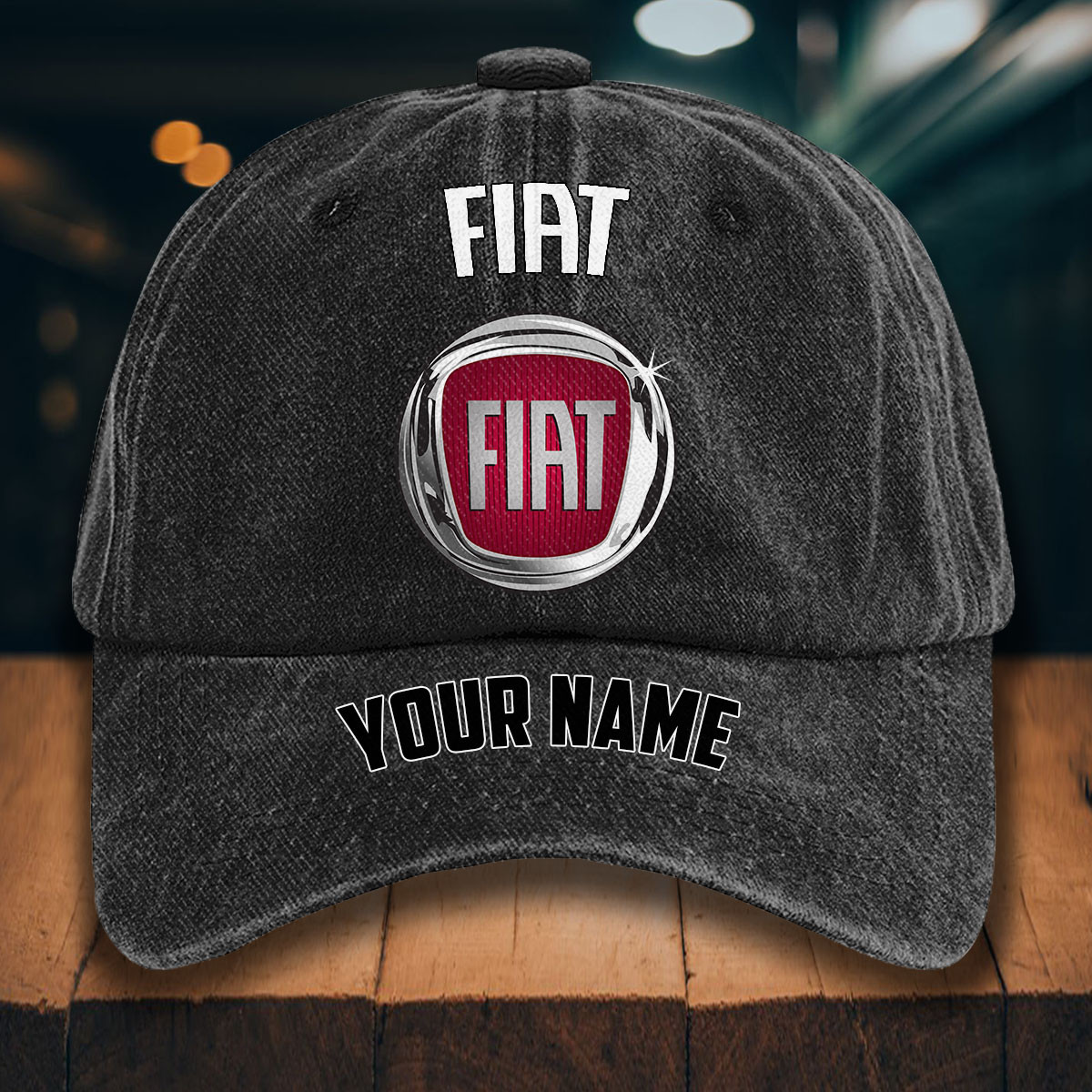 Fiat Gewaschene Denim-Kappe