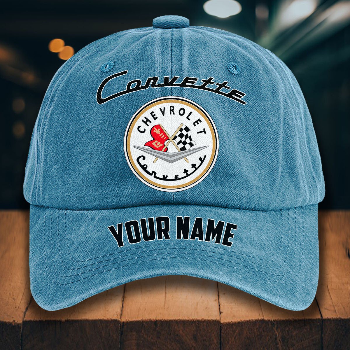 Corvette C1 Gewaschene Denim-Kappe – Bild 2