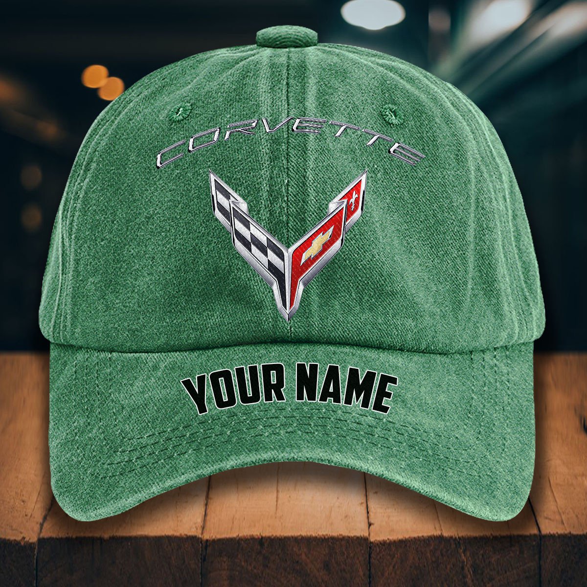 Corvette C8 Gewaschene Denim-Kappe – Bild 3
