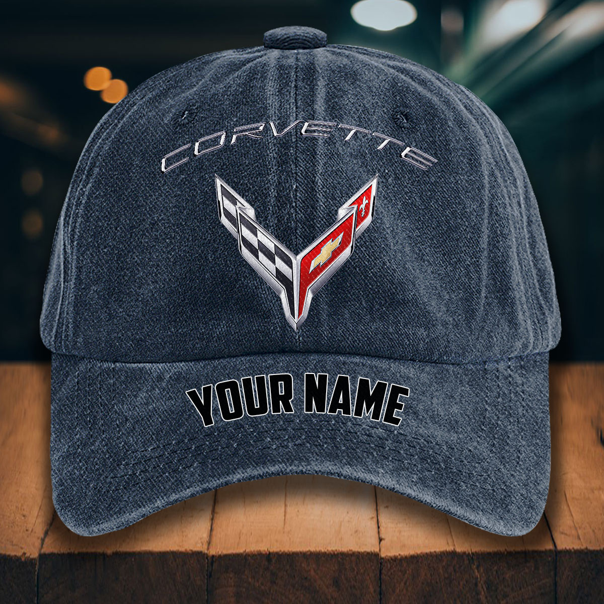 Corvette C8 Gewaschene Denim-Kappe – Bild 7