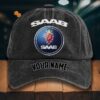 Saab Automobile Gewaschene Denim-Kappe
