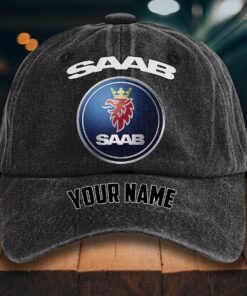 Saab Automobile Gewaschene Denim-Kappe