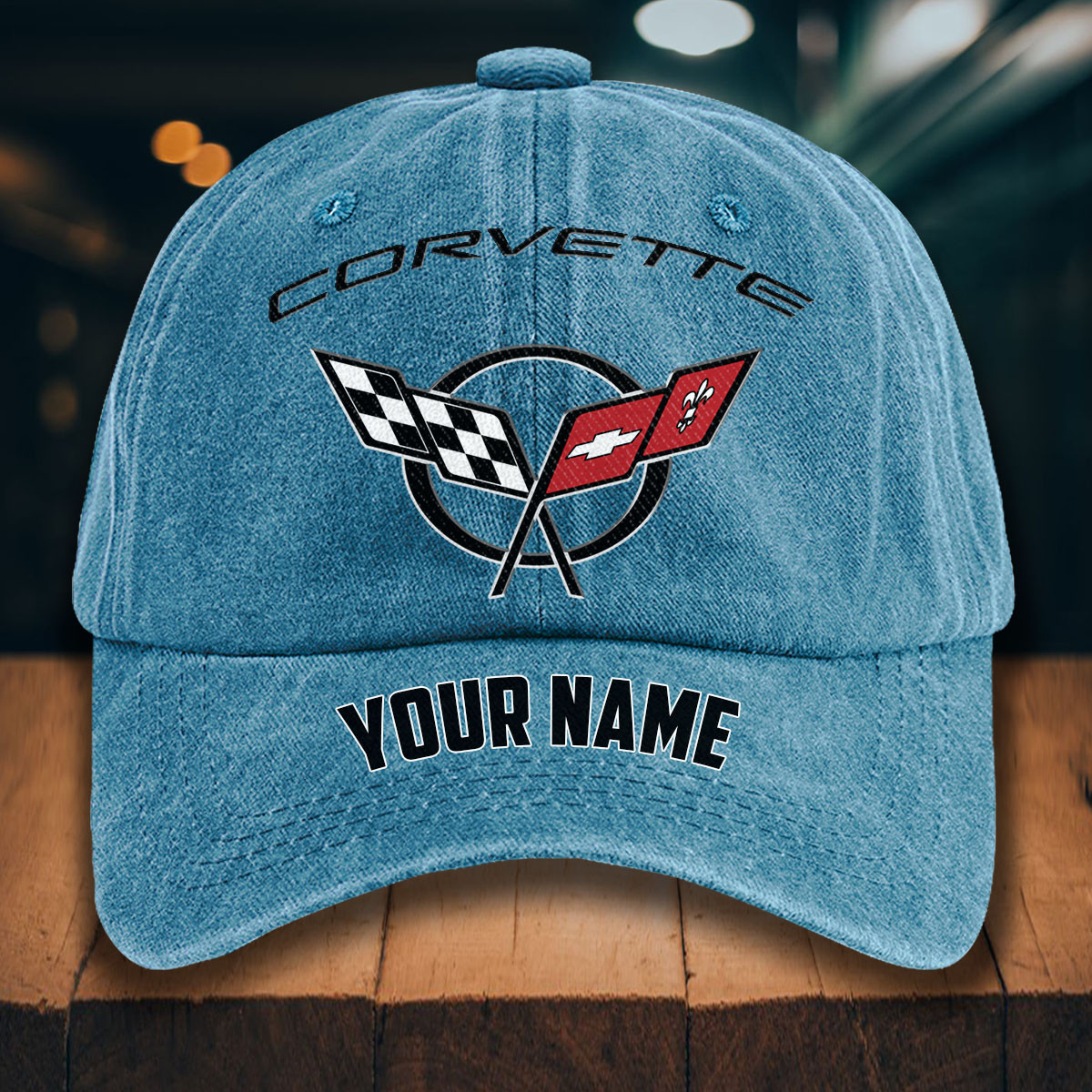 Corvette C5 Gewaschene Denim-Kappe – Bild 2
