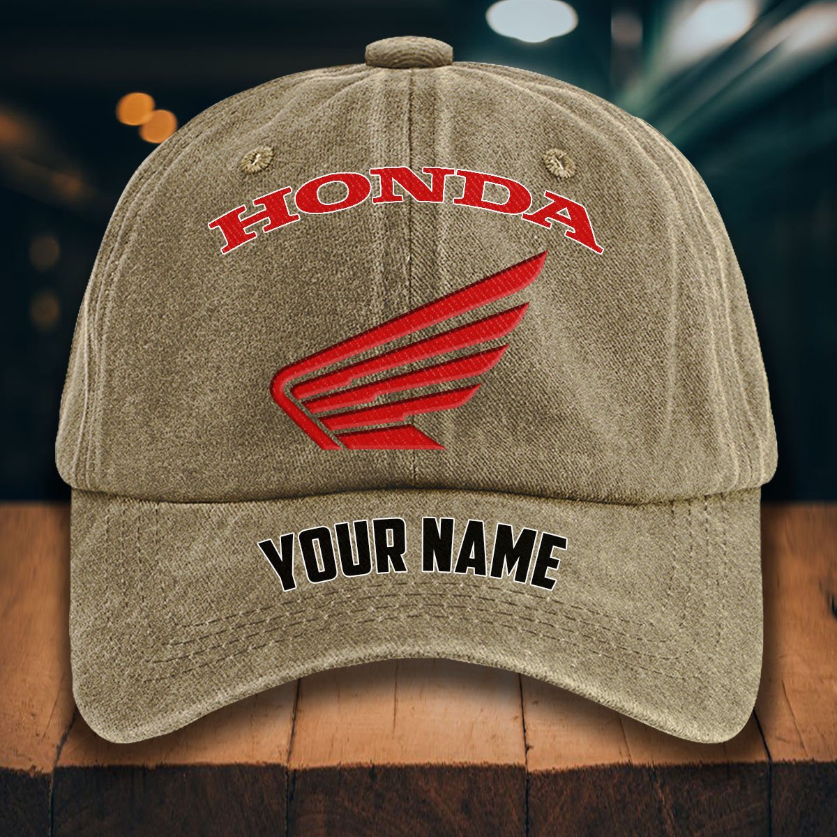 Honda Motorcycle Gewaschene Denim-Kappe – Bild 5