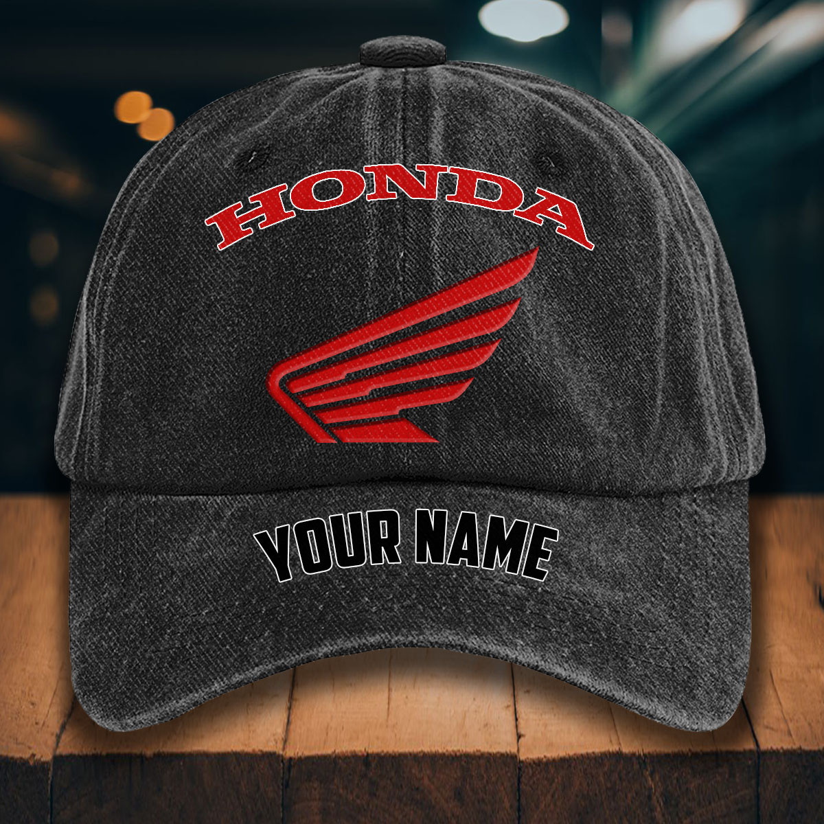 Honda Motorcycle Gewaschene Denim-Kappe