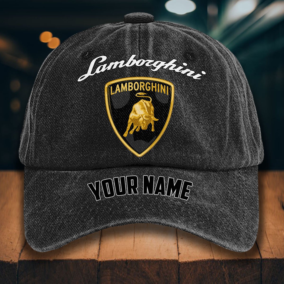 Lamborghini Gewaschene Denim-Kappe