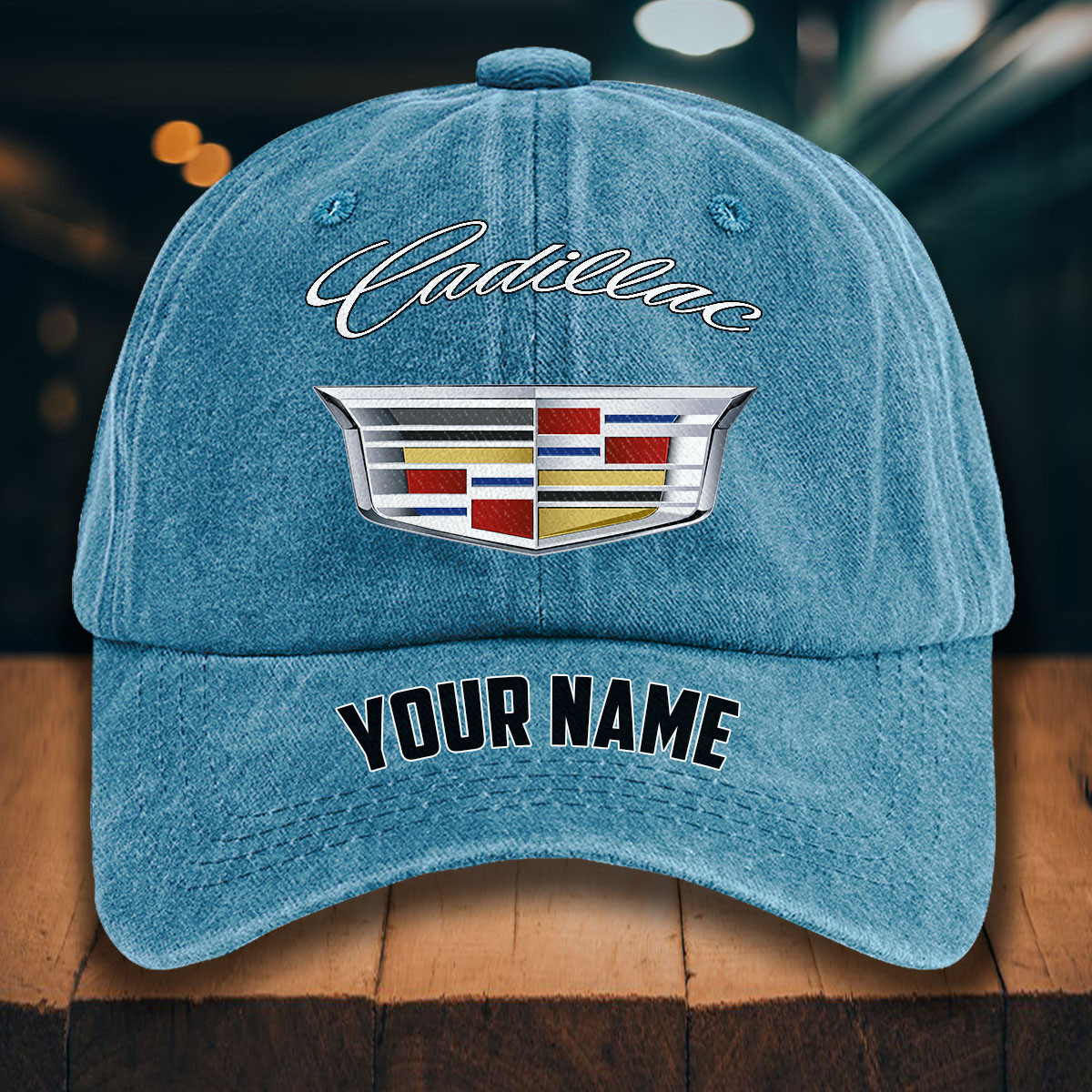 Cadillac Gewaschene Denim-Kappe – Bild 2