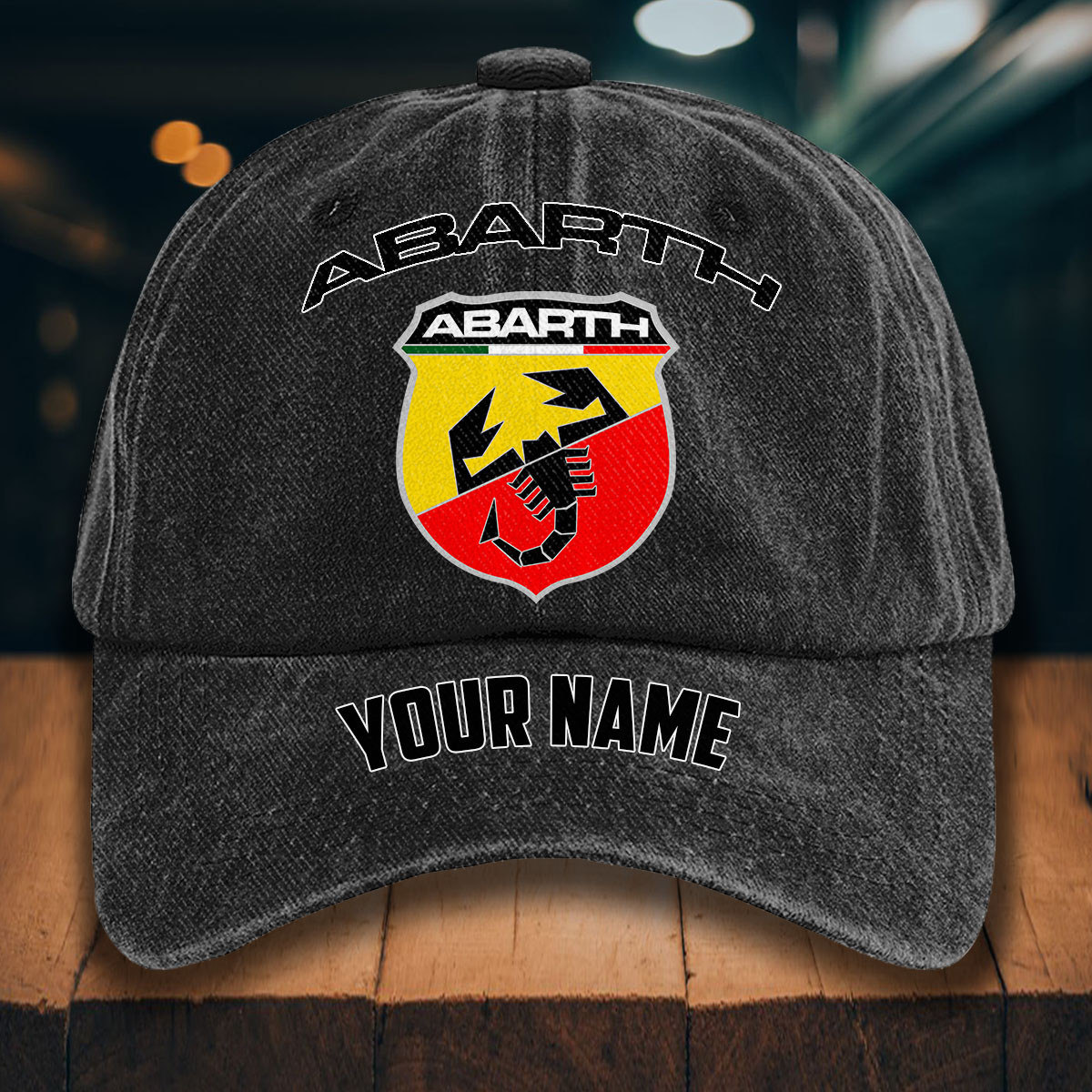 Abarth Gewaschene Denim-Kappe