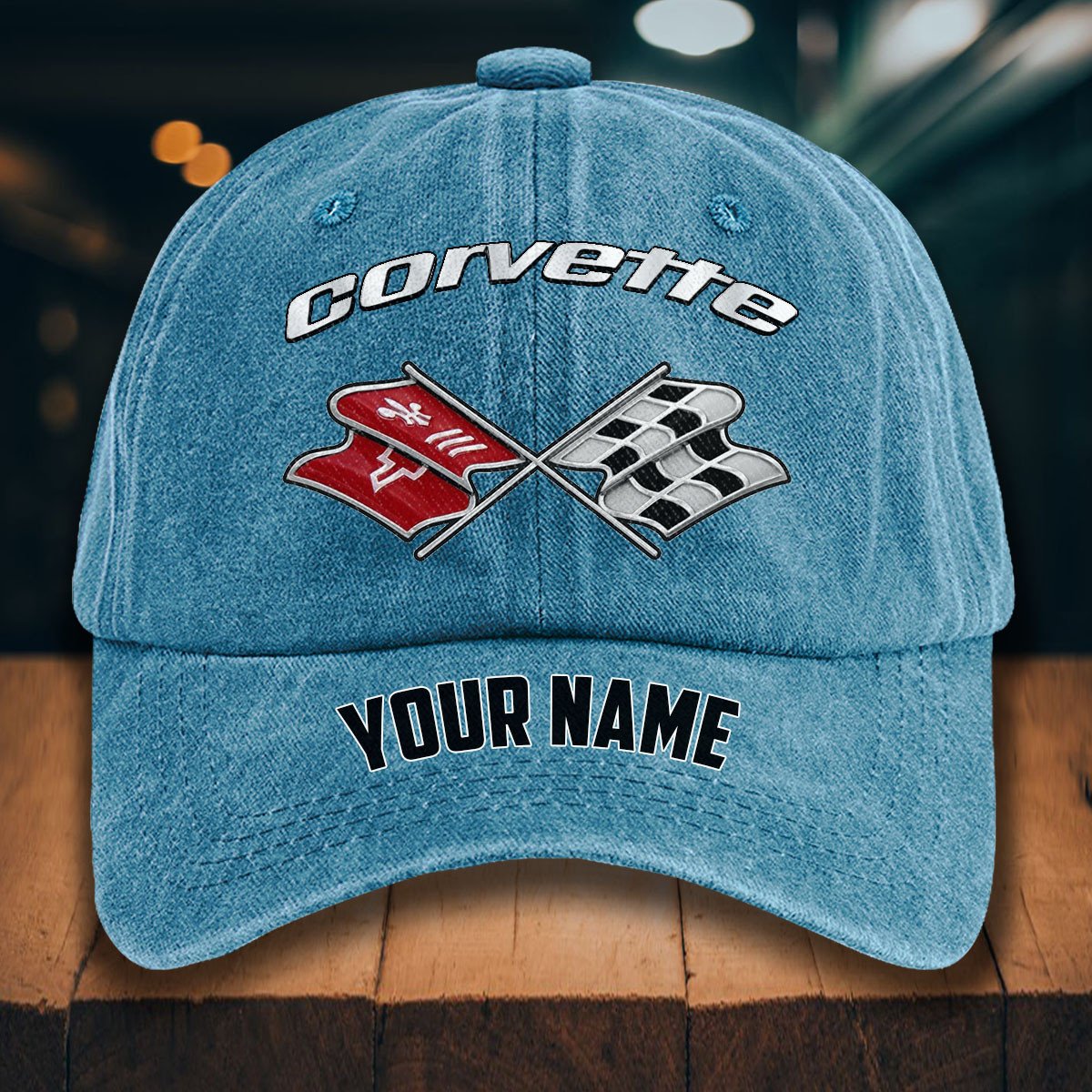 Corvette C3 Gewaschene Denim-Kappe – Bild 2
