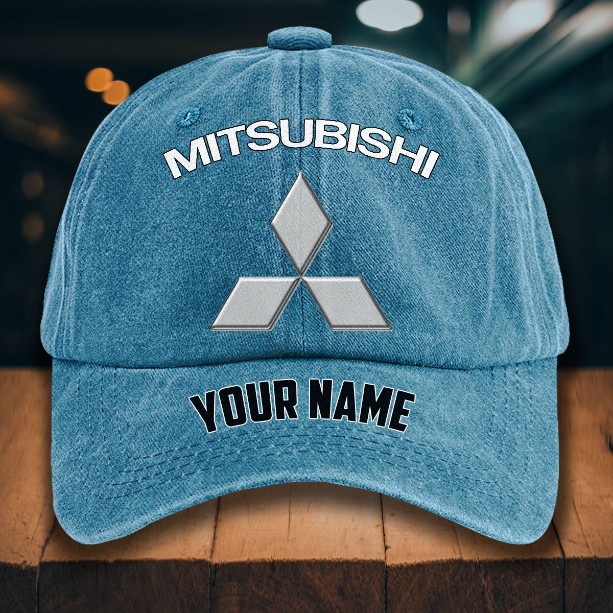 Mitsubishi Gewaschene Denim-Kappe – Bild 2