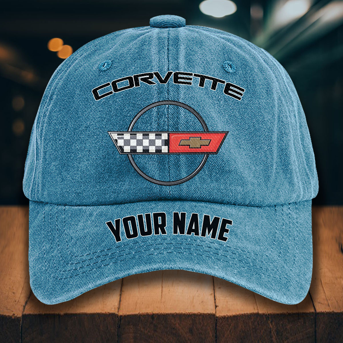 Corvette C4 Gewaschene Denim-Kappe – Bild 2