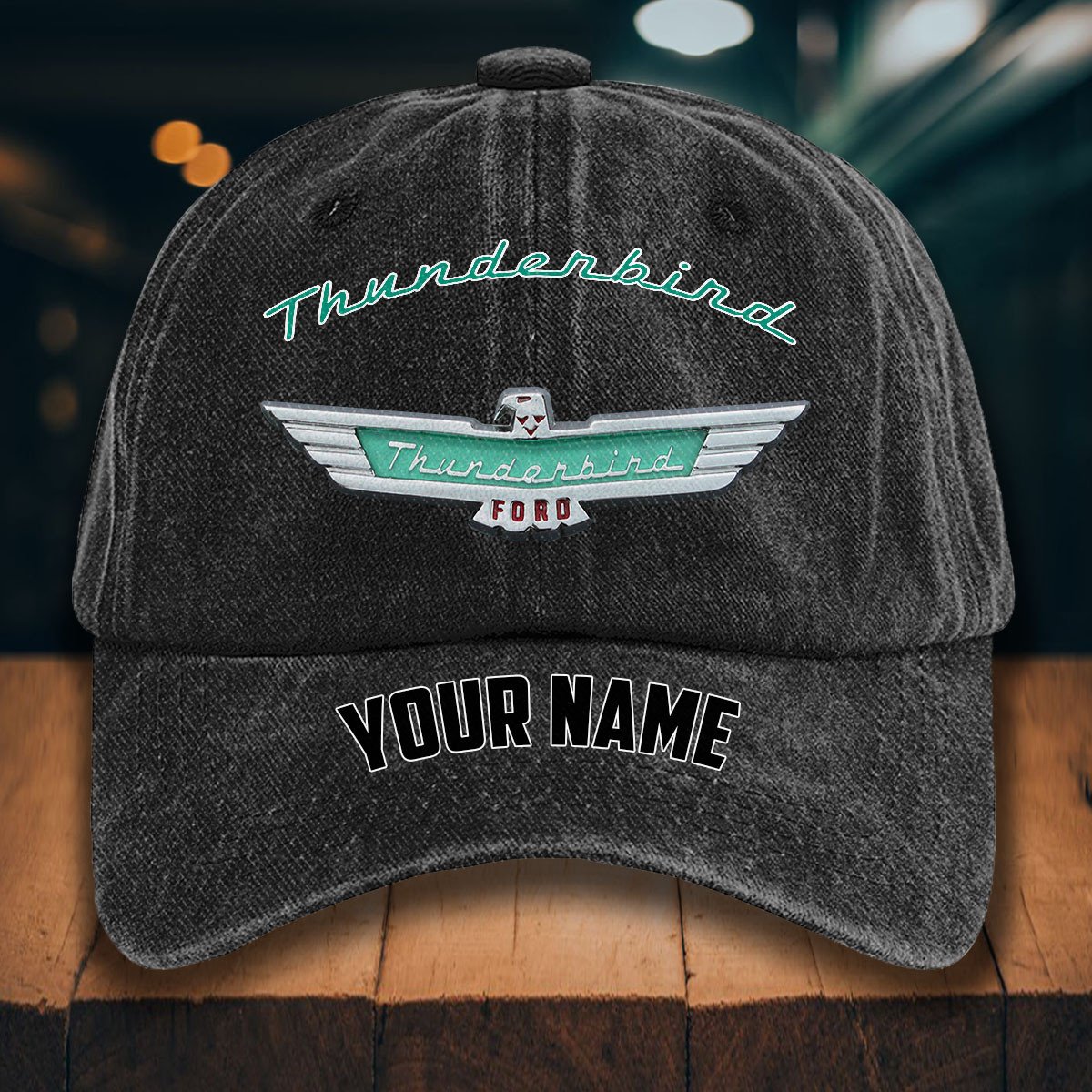 Thunderbird Gewaschene Denim-Kappe