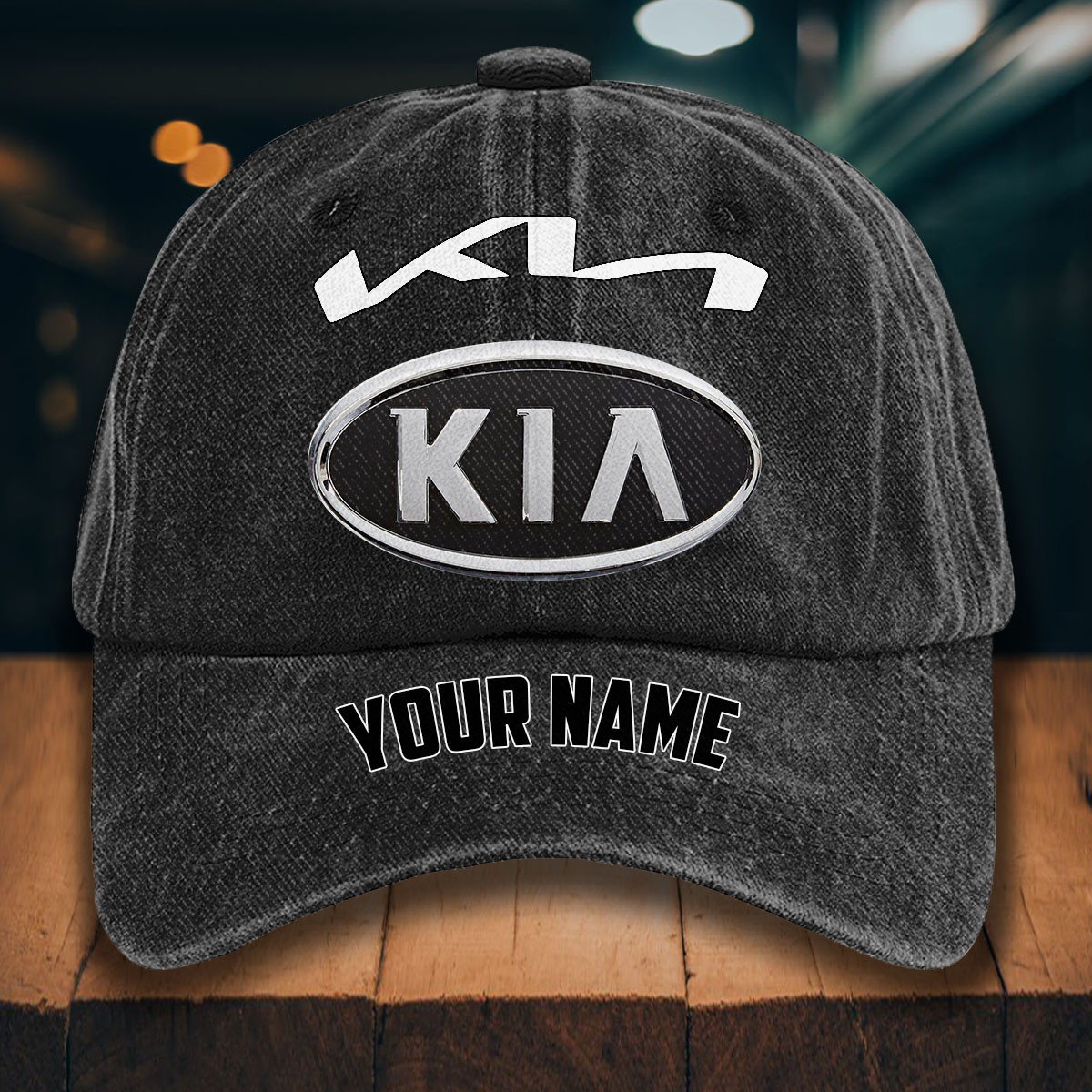 Kia Gewaschene Denim-Kappe